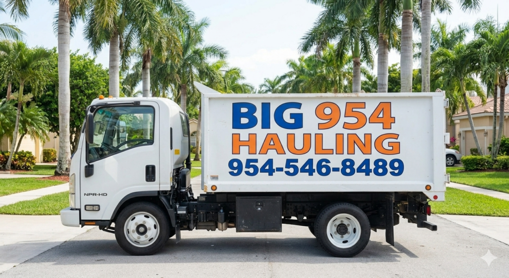 Big 954 Hauling truck serving Broward and Miami-Dade County